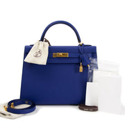 Are you looking for an authentic Hermès Kelly 32 Sellier Bleu Electrique Epsom GHW ?