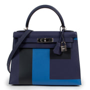 Hermès Limited Edition Kellygraphie Kelly 28 Sellier Letter E Palladium Hardware