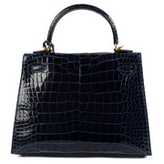 Authentic brand new store fresh Hermès HSS Special Order Kelly 25 Bleu Saphir/Rose Extrême Shiny Alligator GHW on www.labellov.com