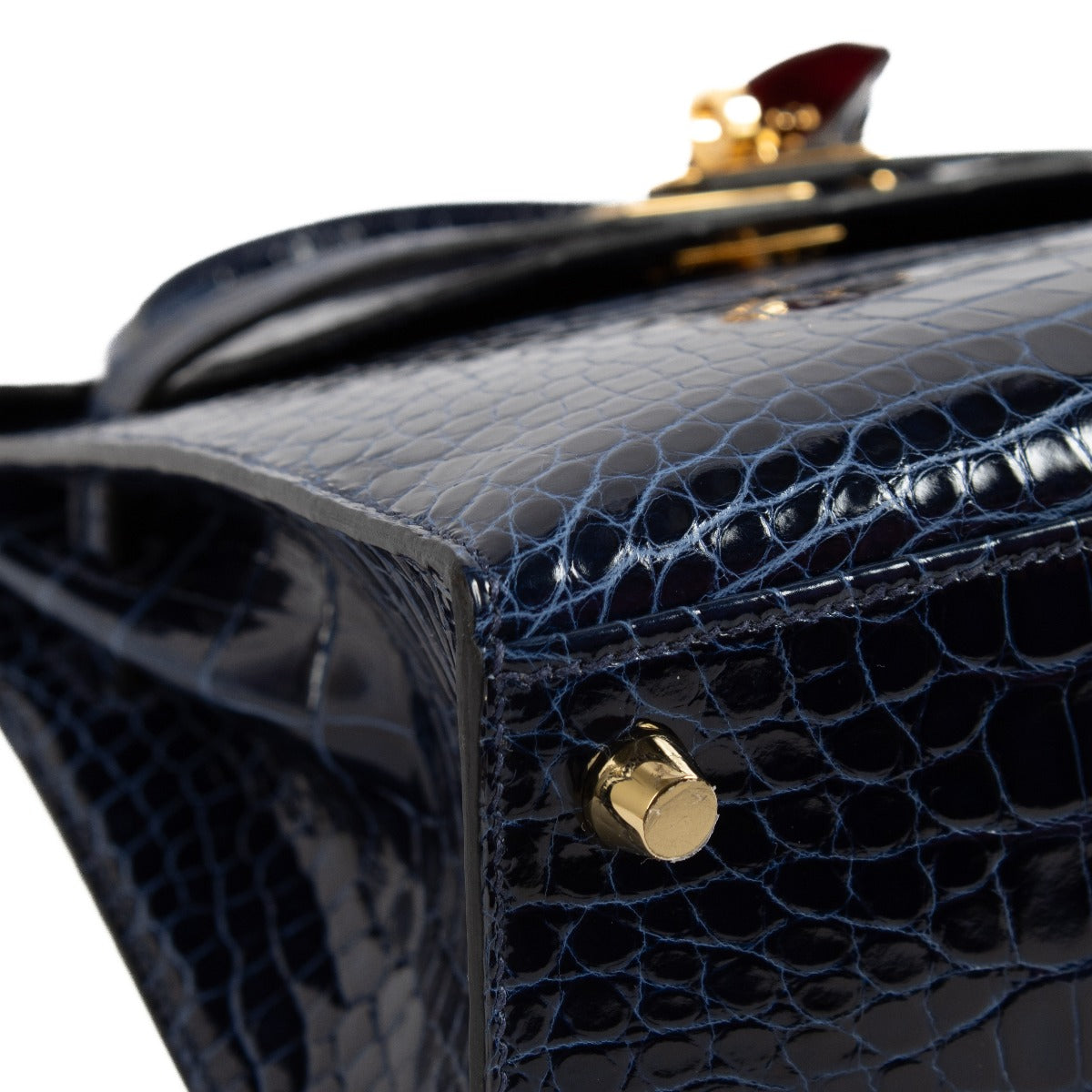 Hermès HSS Kelly 25 Bleu Saphir/Rose Extrême Shiny Alligator GHW