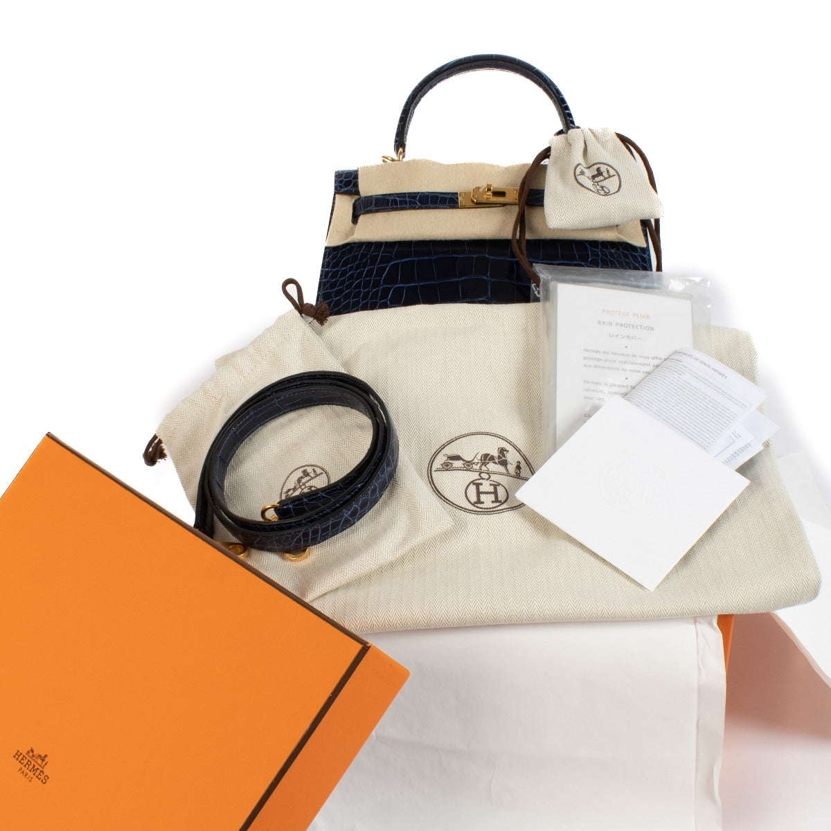 Hermès HSS Kelly 25 Bleu Saphir/Rose Extrême Shiny Alligator GHW