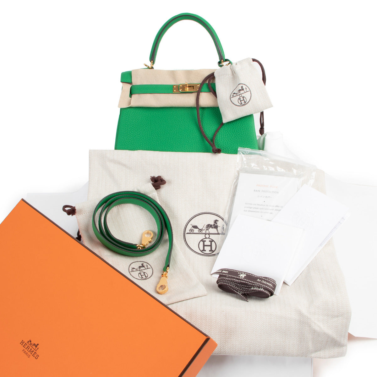 Hermès Kelly 25 Togo Bambou GHW