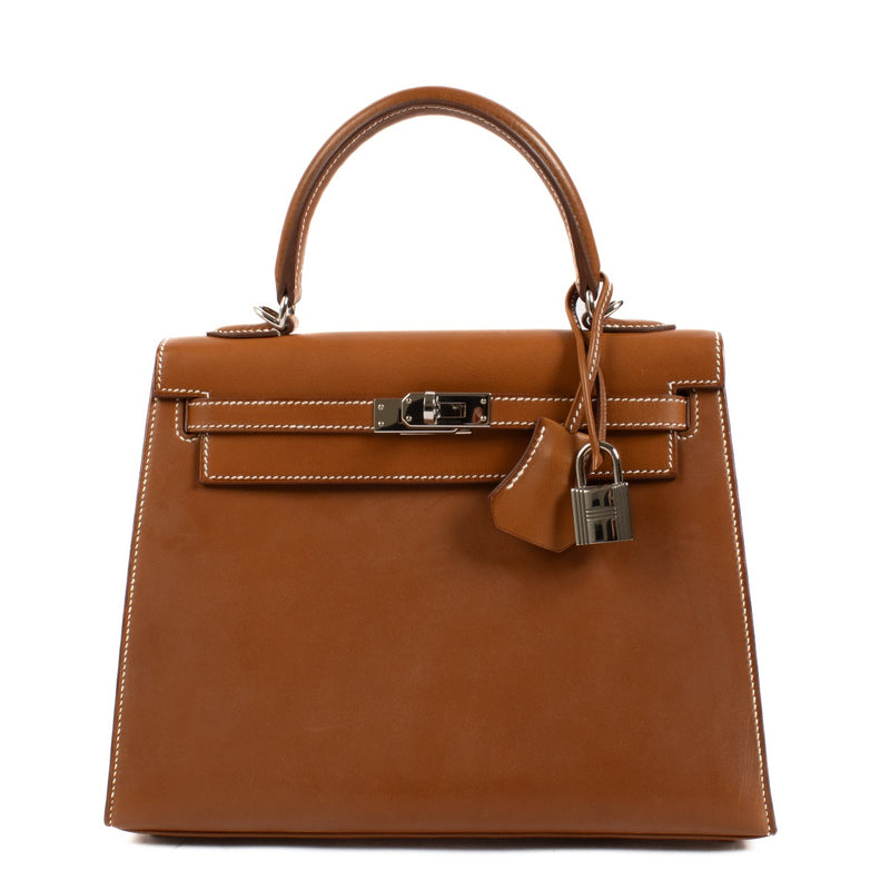 2021 Hermès Kelly 25 Fauve Barenia PHW