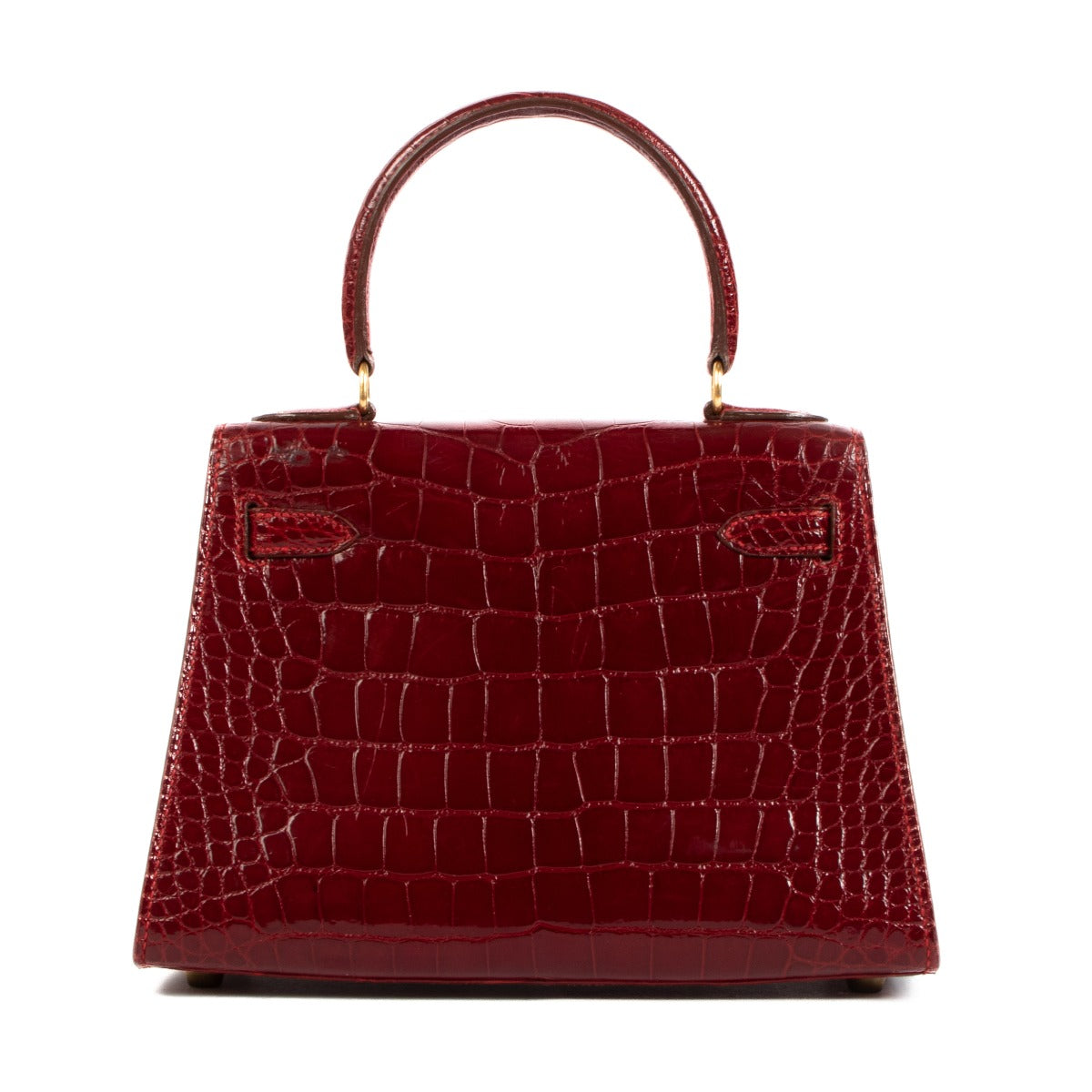 Seconde main Hermès 1991 Vintage Mini Kelly 20 Rouge Sellier Alligator dans www.labellov.com