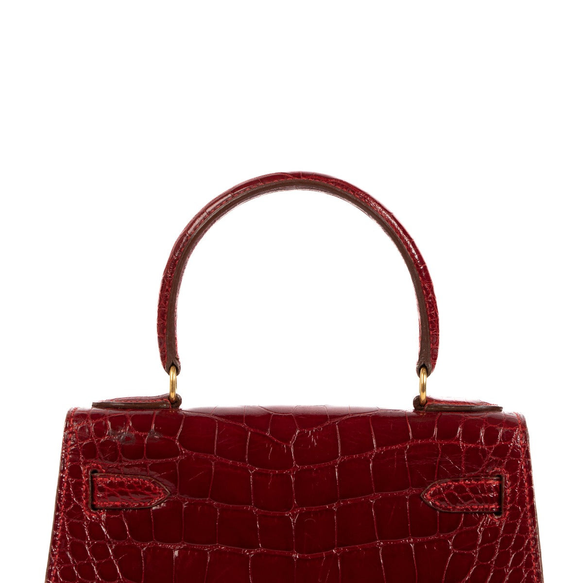Seconde main Hermès 1991 Vintage Mini Kelly 20 Rouge Sellier Alligator dans www.labellov.com