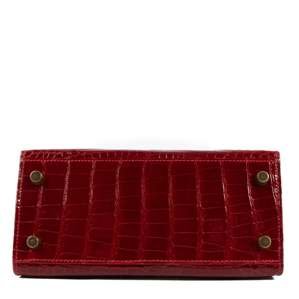 Seconde main Hermès 1991 Vintage Mini Kelly 20 Rouge Sellier Alligator dans www.labellov.com
