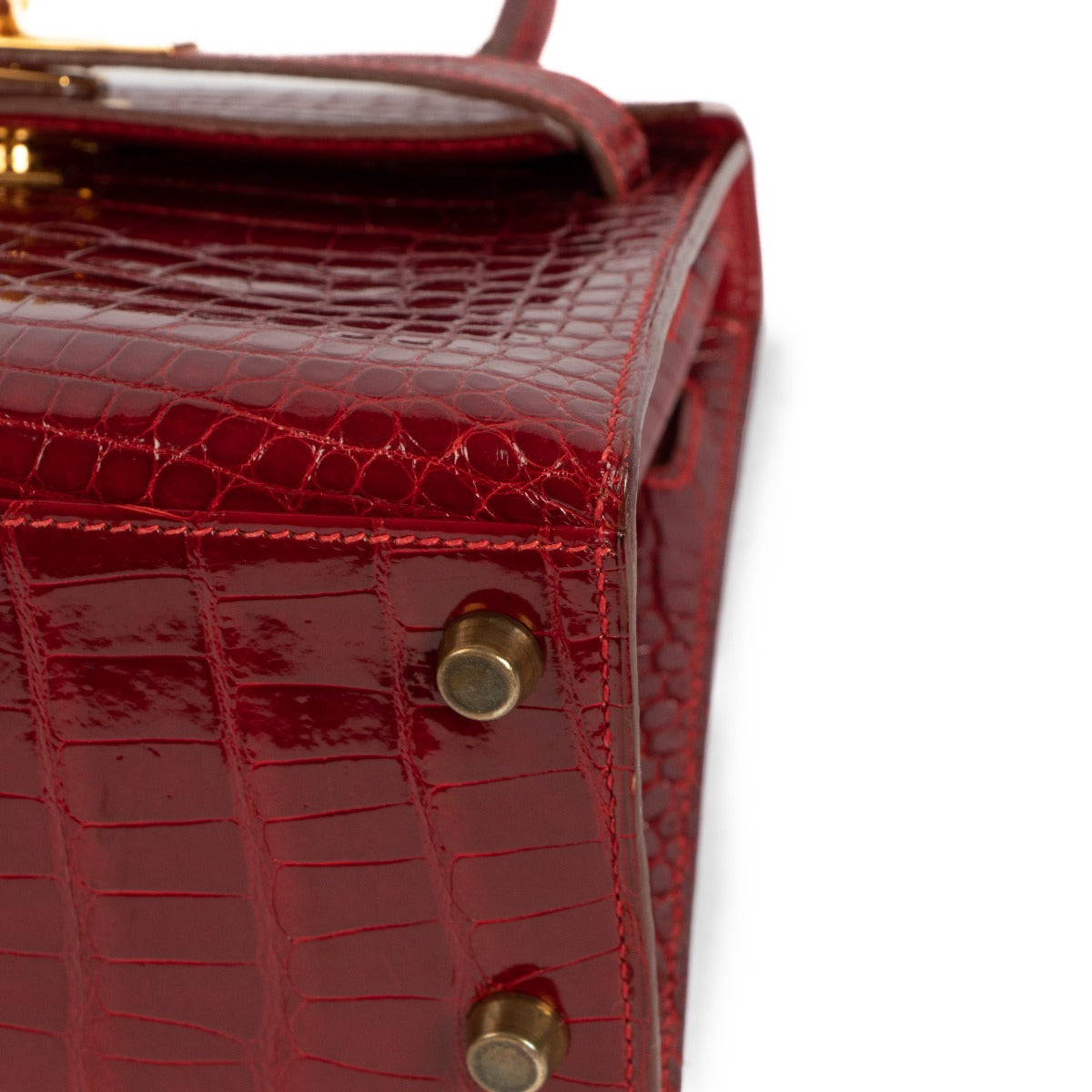 Hermès Vintage Mini Kelly 20 Rouge Sellier Alligator Lisse