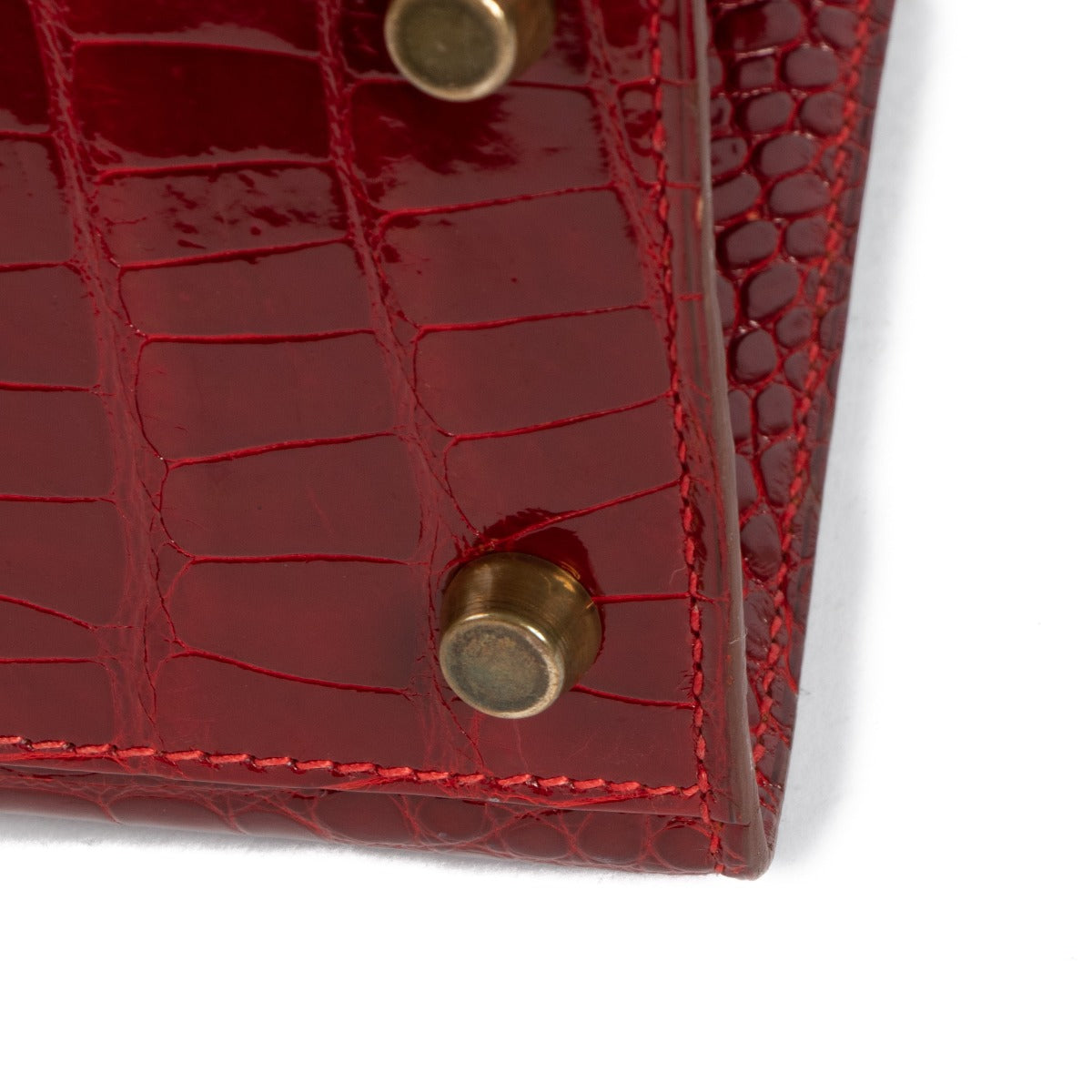 Hermès Vintage Mini Kelly 20 Rouge Sellier Alligator Lisse