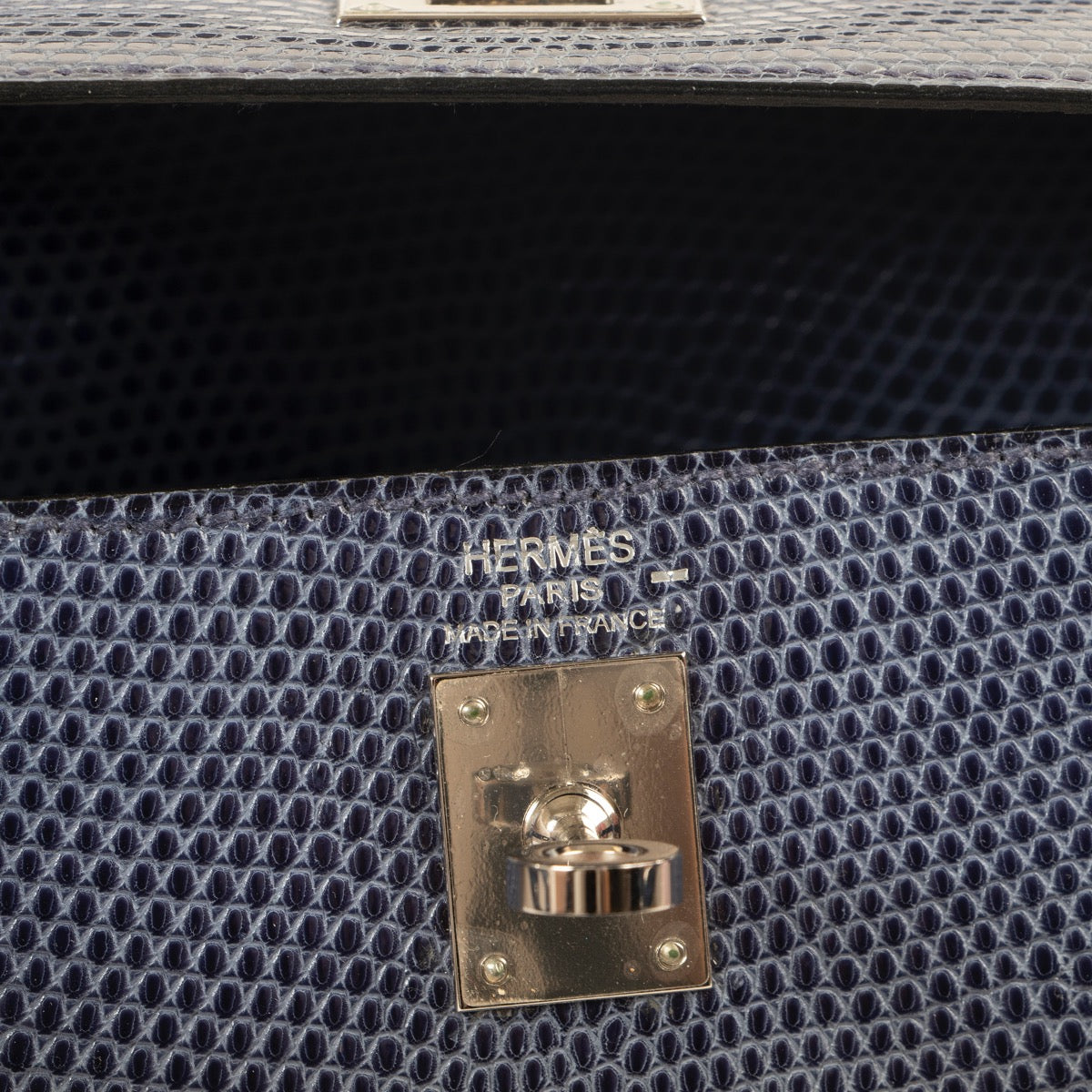 shop hard to find Hermès Blue Brighton Lizard Kelly 25 PHW