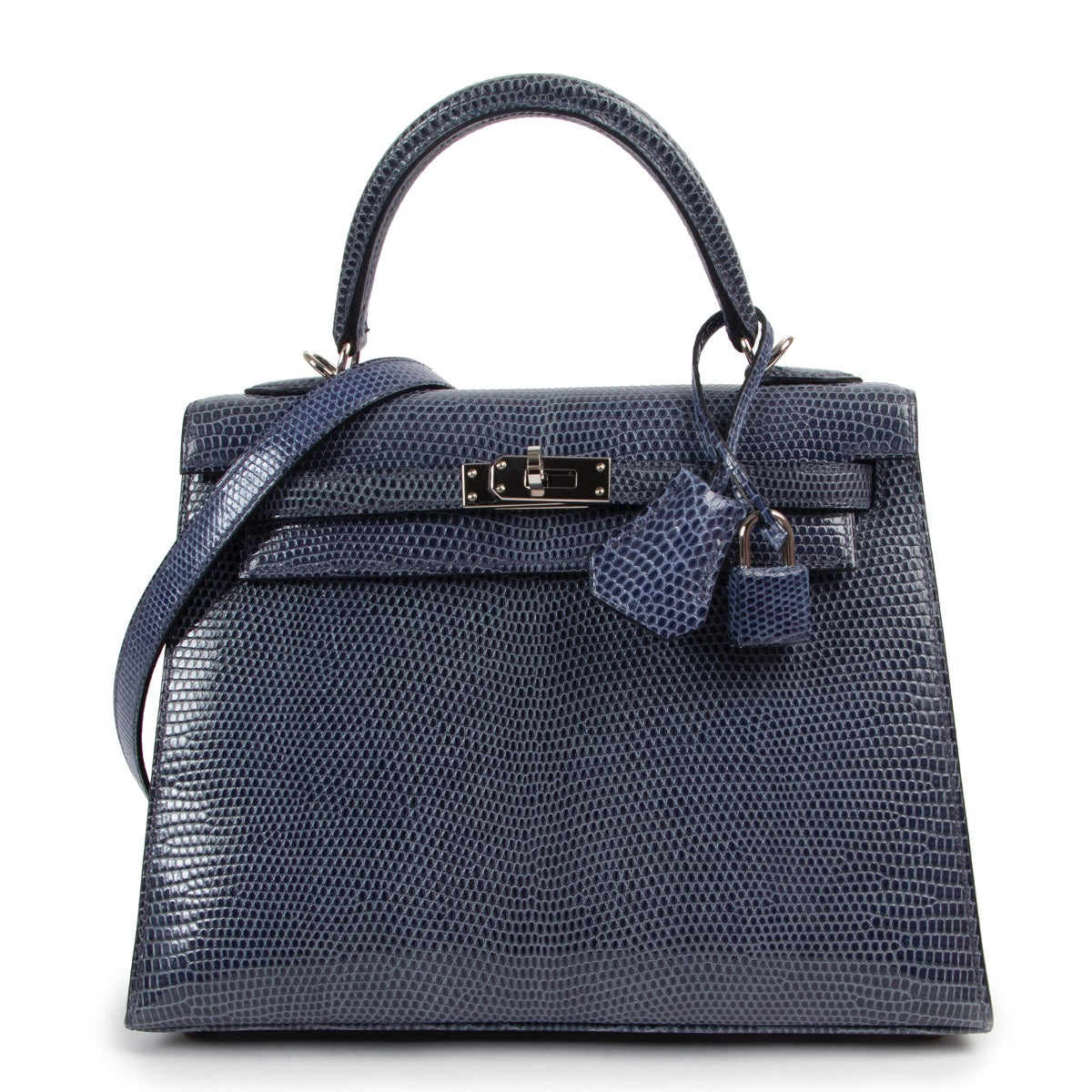 Hermès Blue Brighton Lizard Kelly 25 PHW