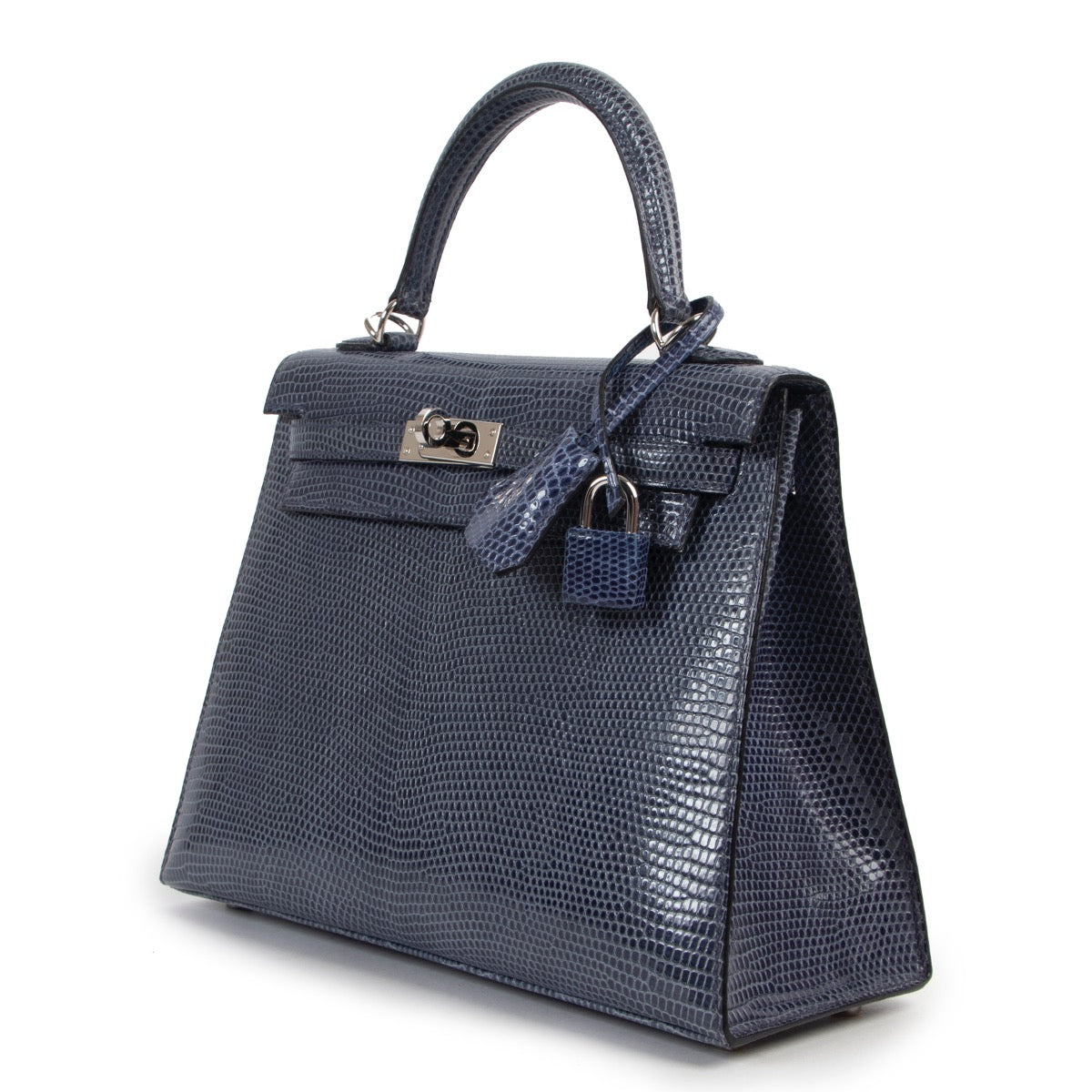 100% authentic Hermès Blue Brighton Lizard Kelly 25 PHW shop safe online
