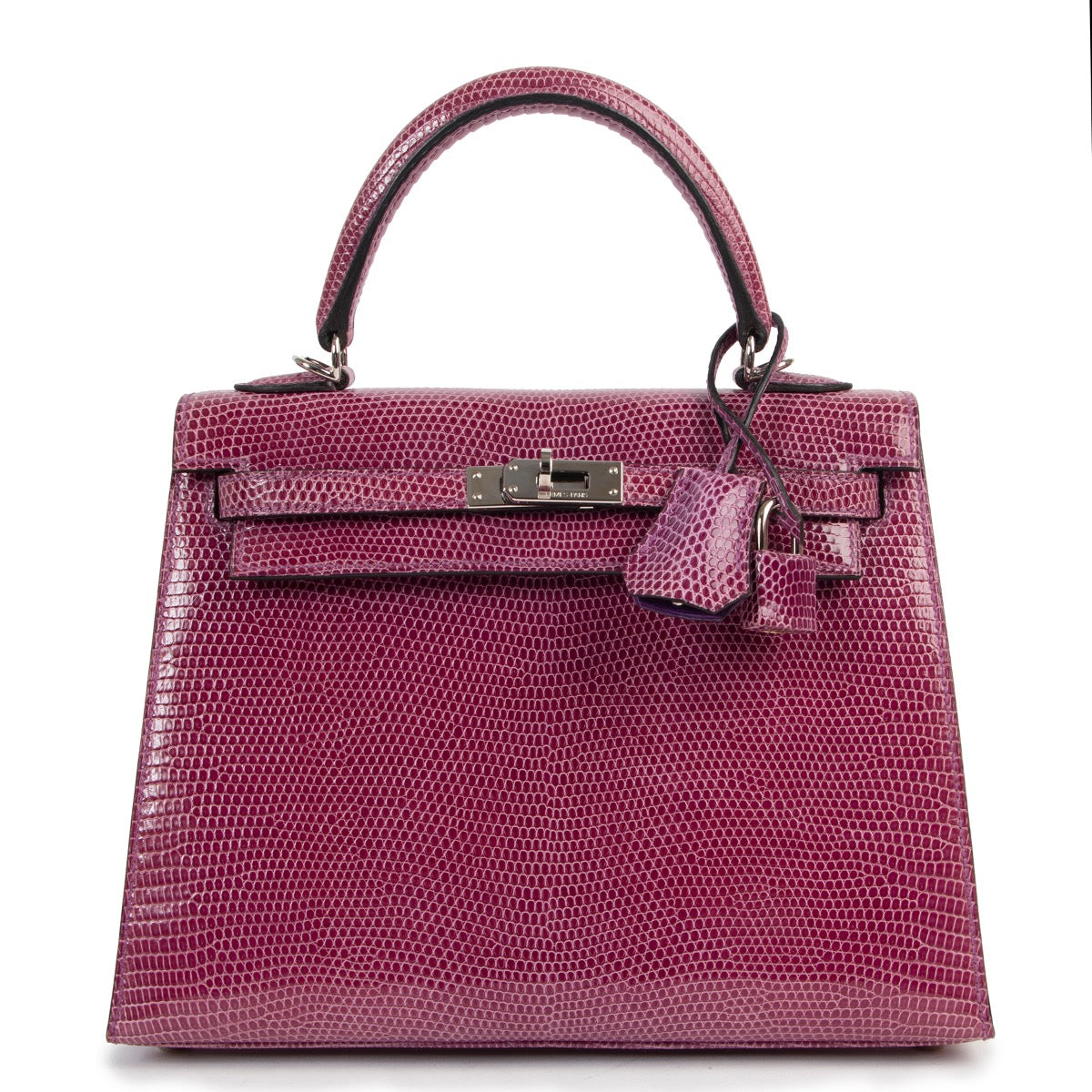 shop safe online Hermes Kelly Violet Lizard Sellier 25 PHW. 100% authentic Hermes Kelly Violet Lizard Sellier 25cm PHW online for the best price. Very hard to find exclusive Hermes Kelly Violet Lizard Sellier 25 PHW
