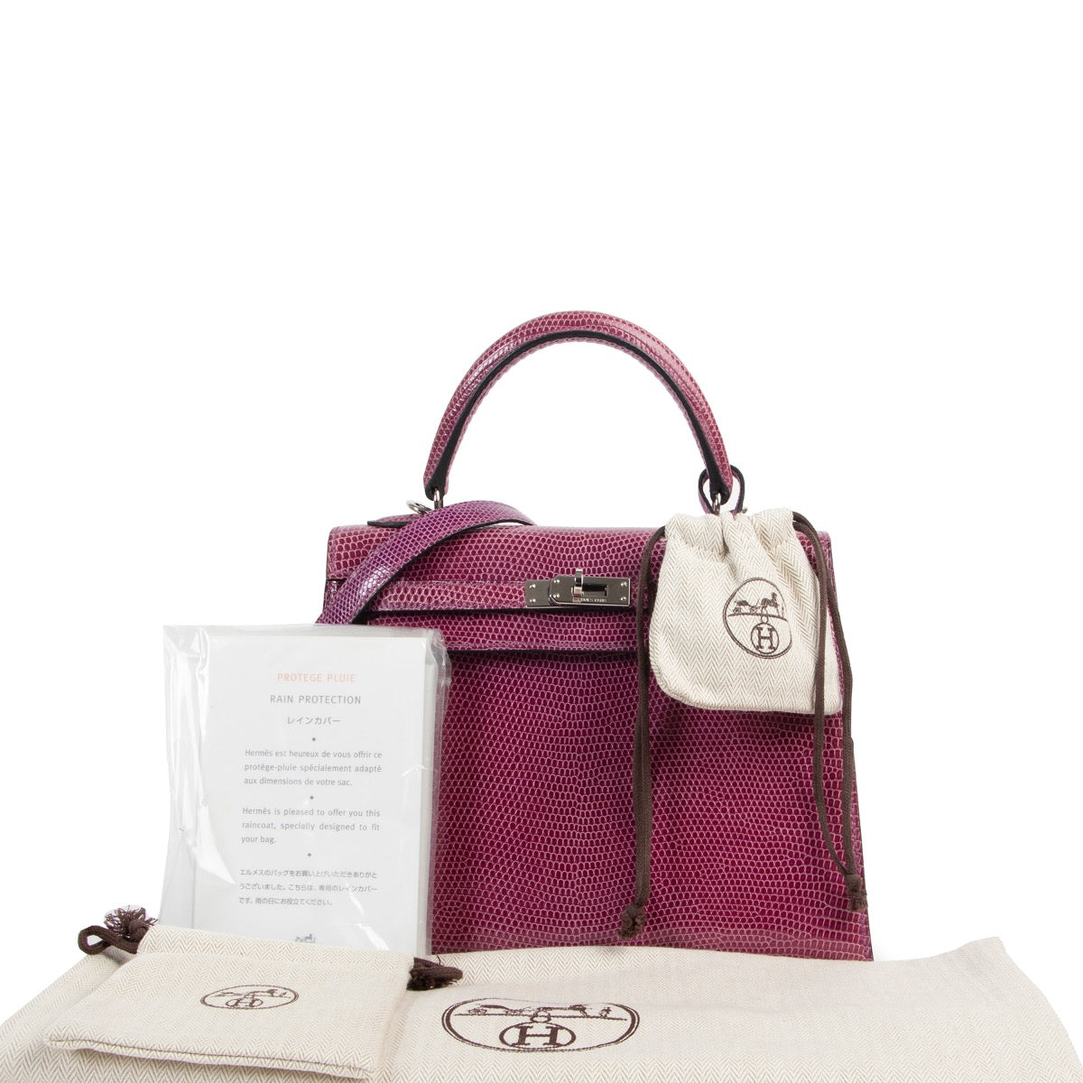 skip the waiting list shop safe online Hermes Kelly Violet Lizard Sellier 25 PHW