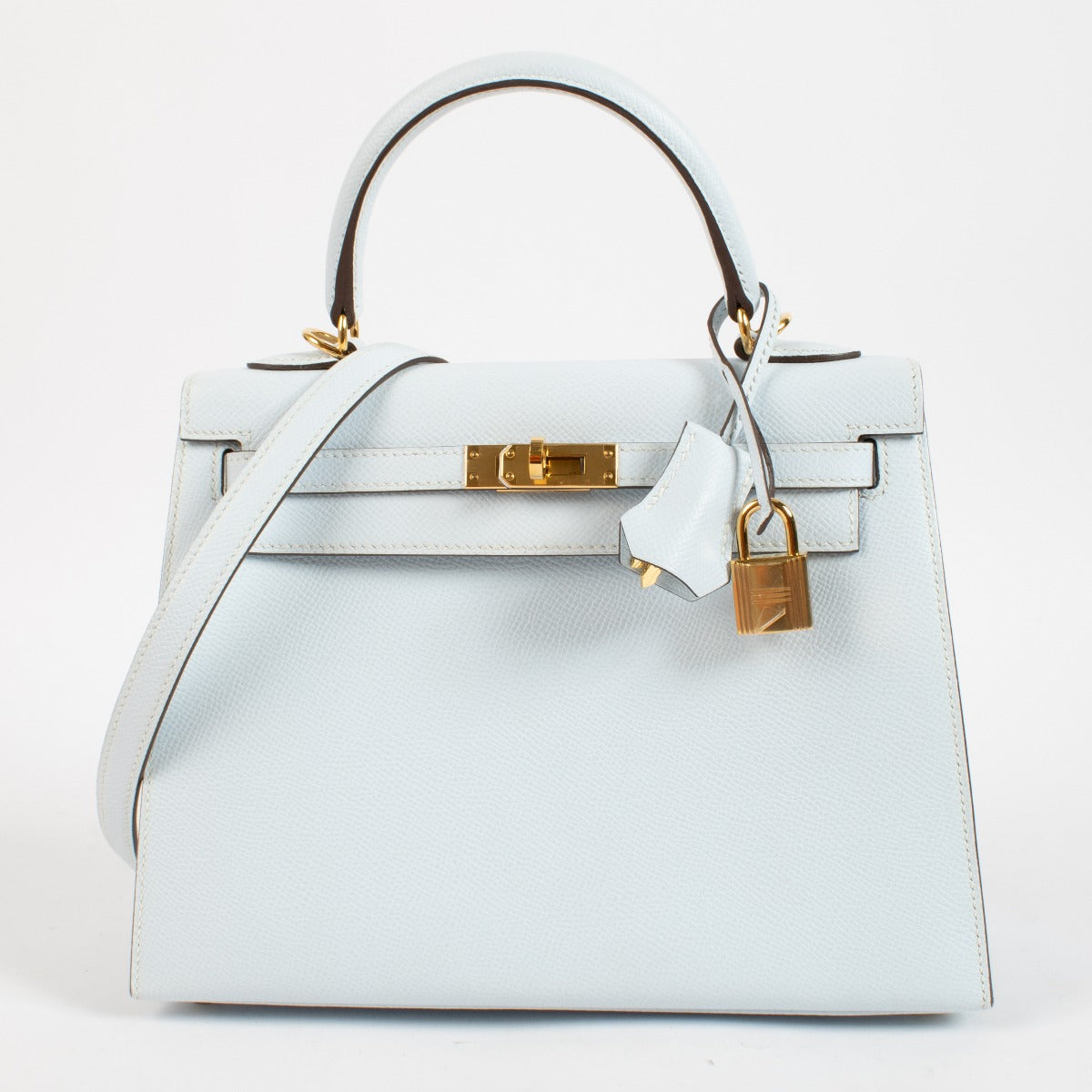 Hermès Kelly 25 Bleu Brume Epsom GHW