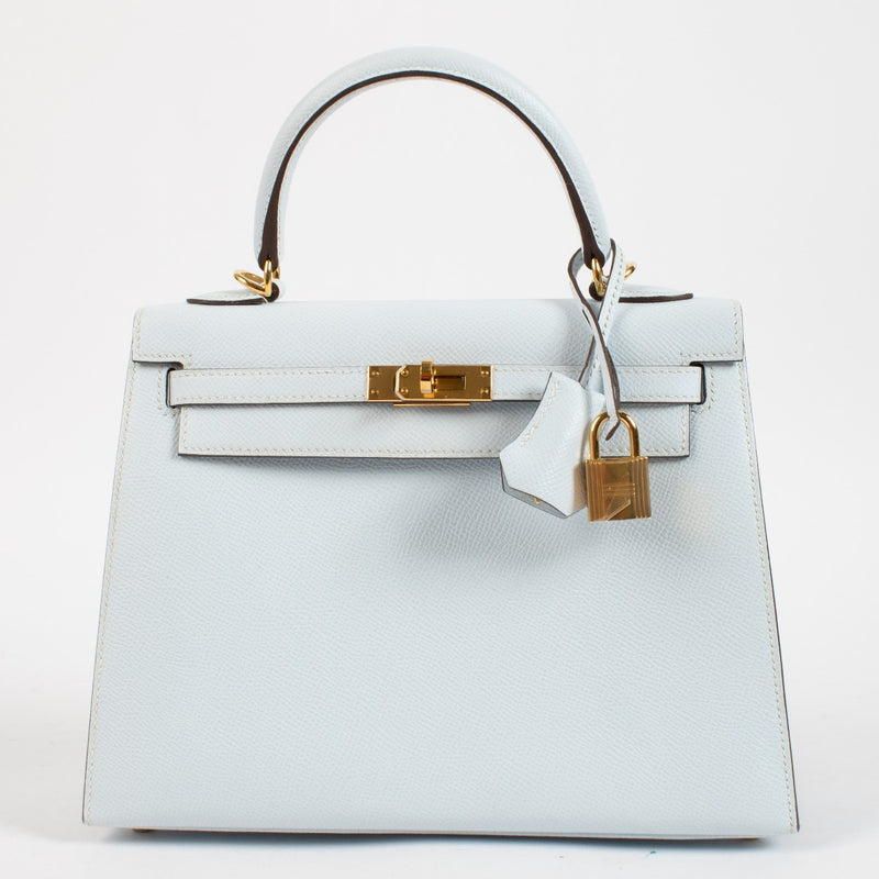 2020 Hermès Kelly 25 Bleu Brume Epsom GHW