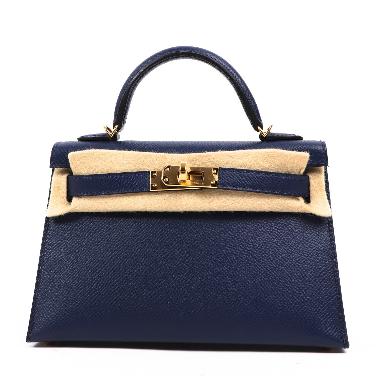 Hermès Kelly 20 Mini II Blue Sapphire Epsom Gold Hardware