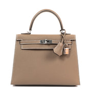 Hermès Kelly 25 Etoupe Epsom Palladium Hardware