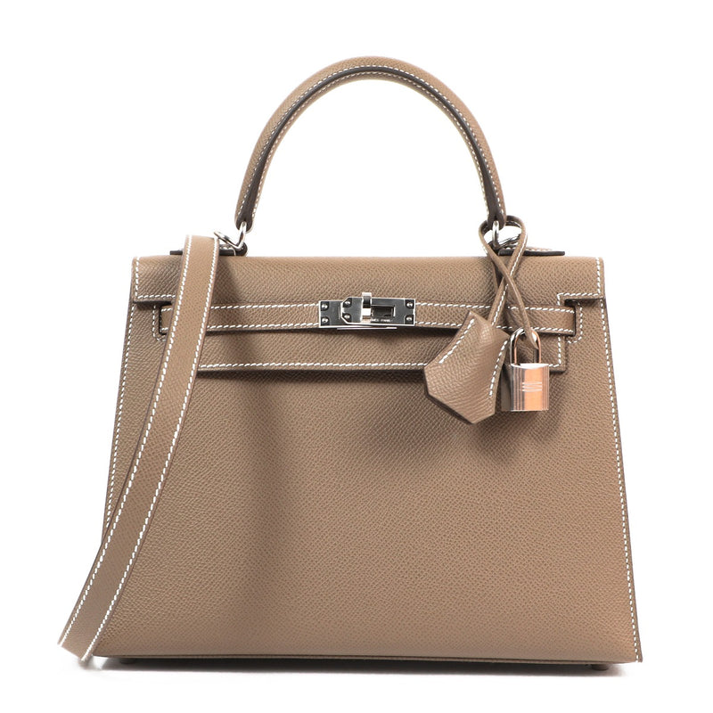 Hermès Kelly 25 Etoupe Epsom Palladium Hardware