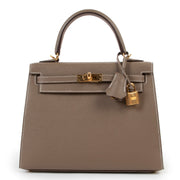 Hermès Kelly 25 Epsom Etoupe Sellier For the best price at Labellov specialised in luxury designer bags and accessories.