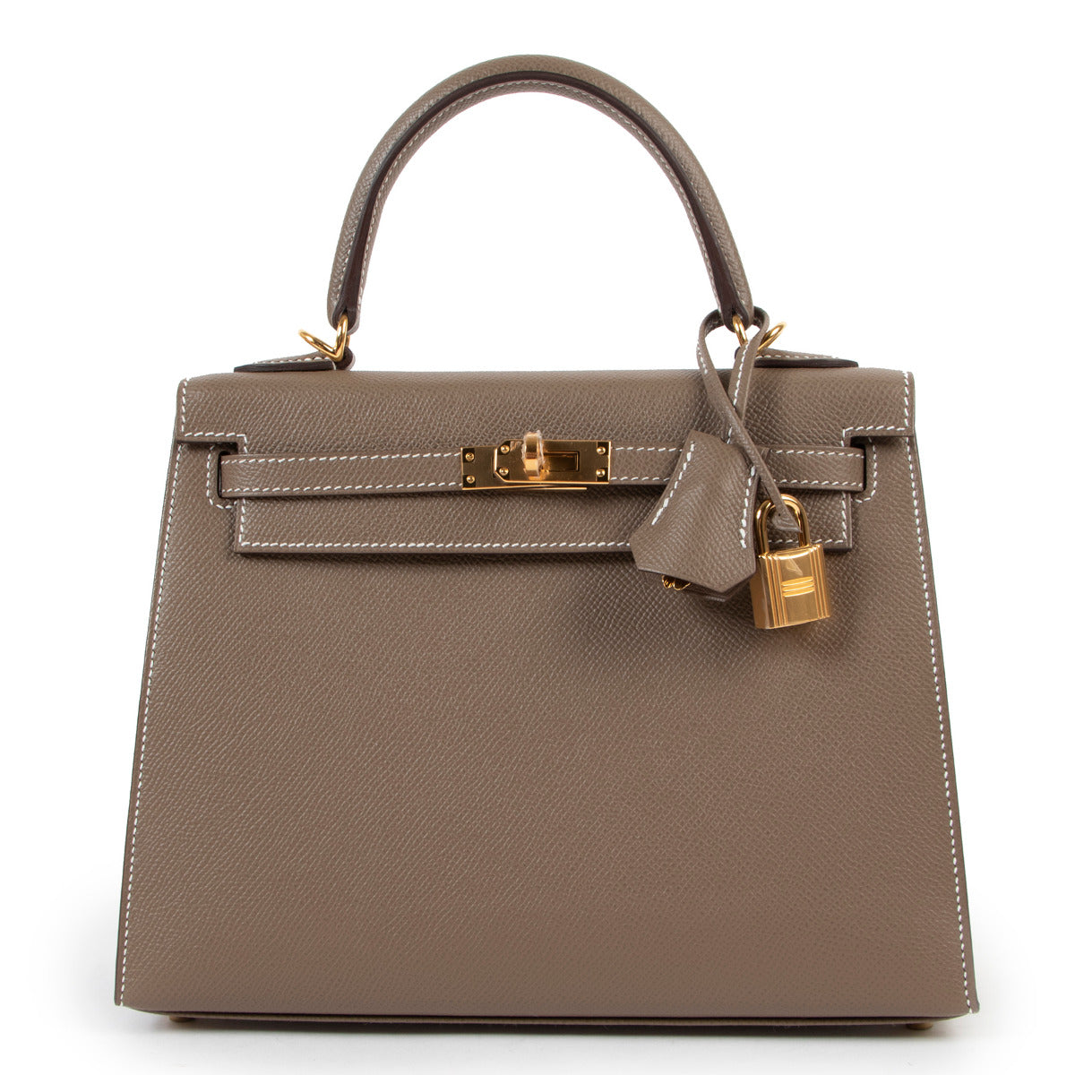 Hermès Kelly 25 Epsom Etoupe Sellier For the best price at Labellov specialised in luxury designer bags and accessories.