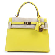 Hermès Kelly 25 Lime Epsom GHW 100% authentique pour le meilleur prix chez Labellov à Anvers BElgique