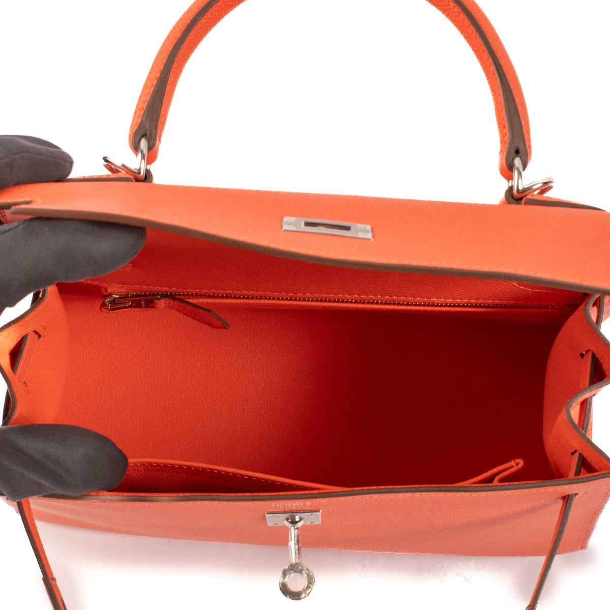 Hermès Kelly 25 Orange Field Epsom PHW