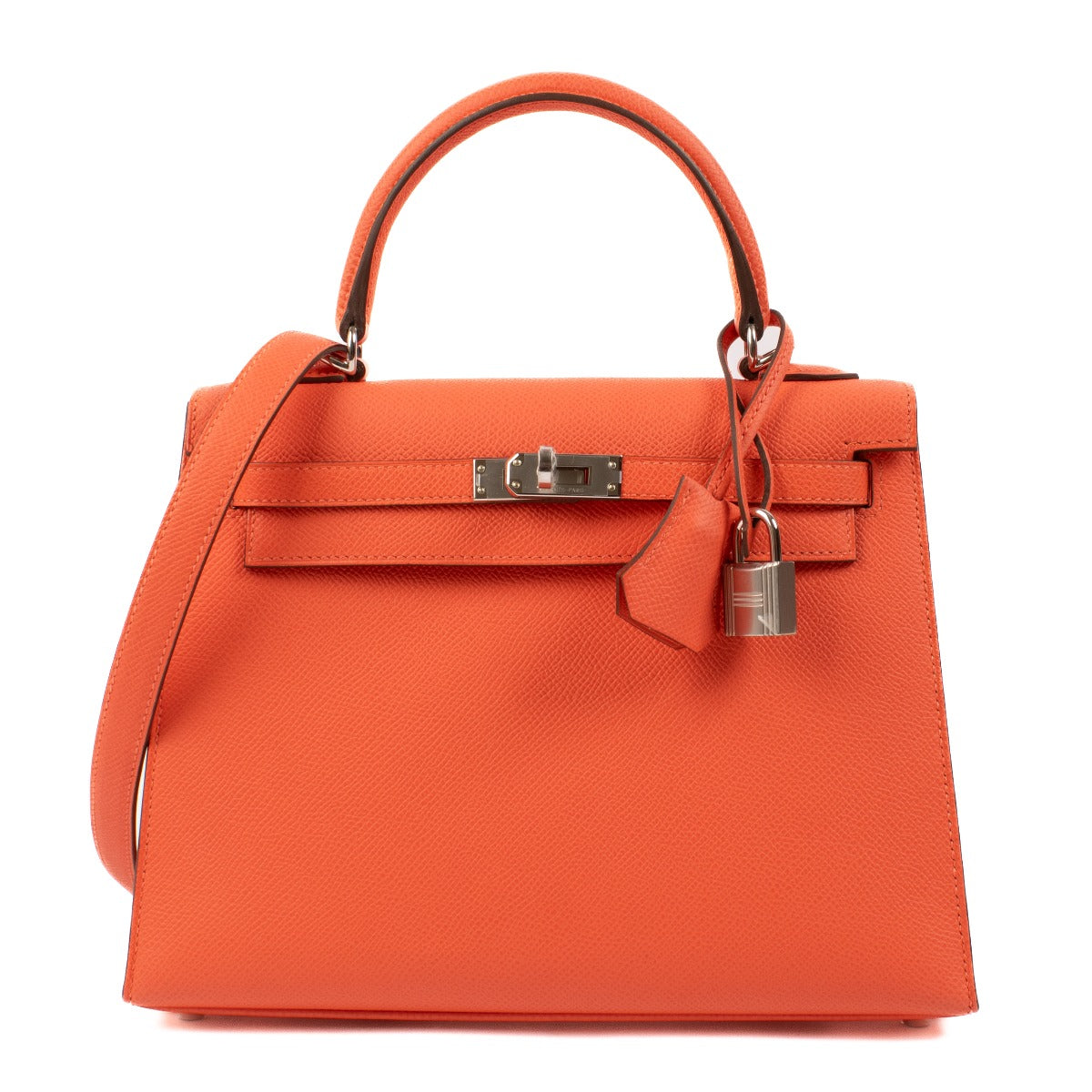 Hermès Kelly 25 Orange Field Epsom PHW