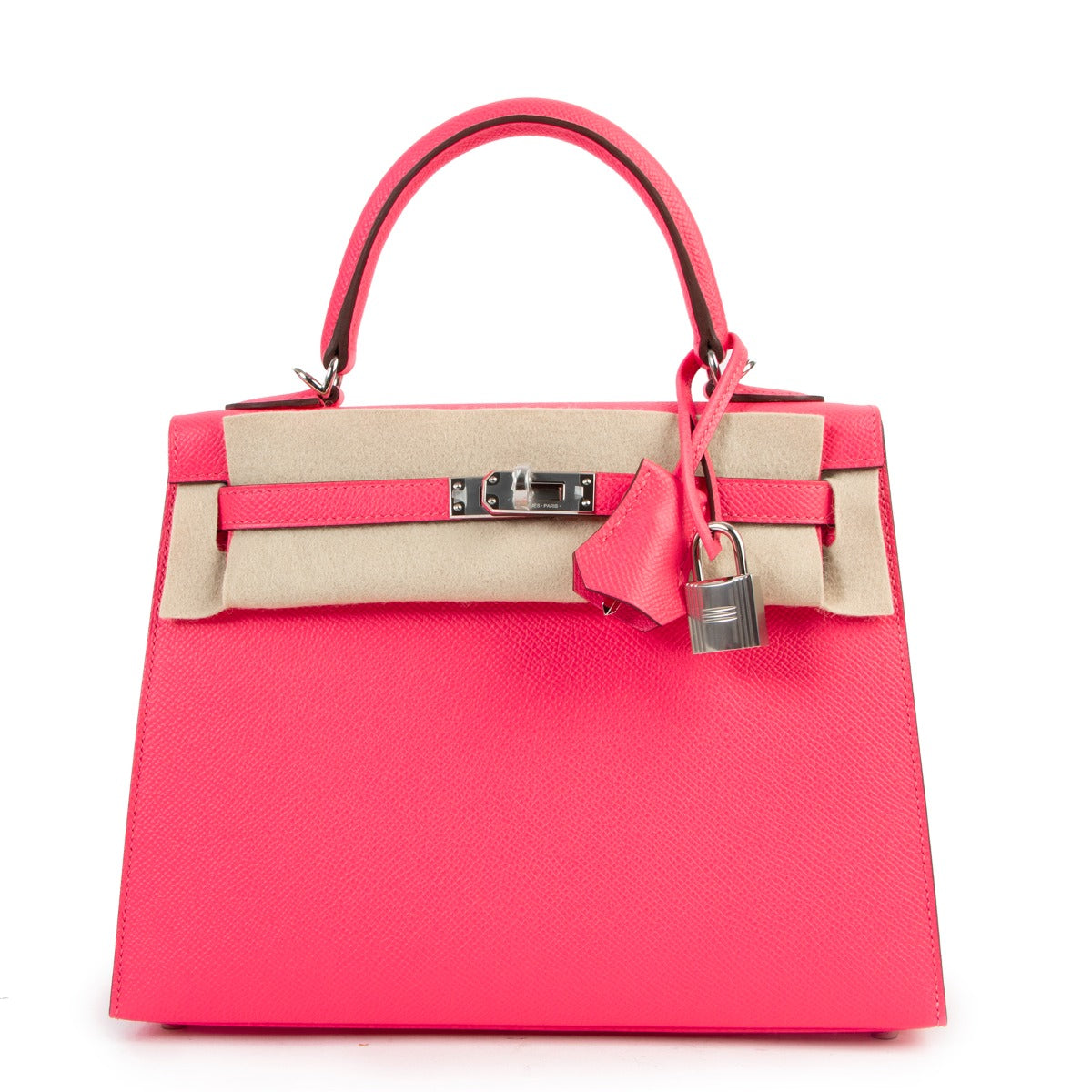 Hermès HSS Kelly 25 Sellier Rose Azalée Epsom Palladium Hardware