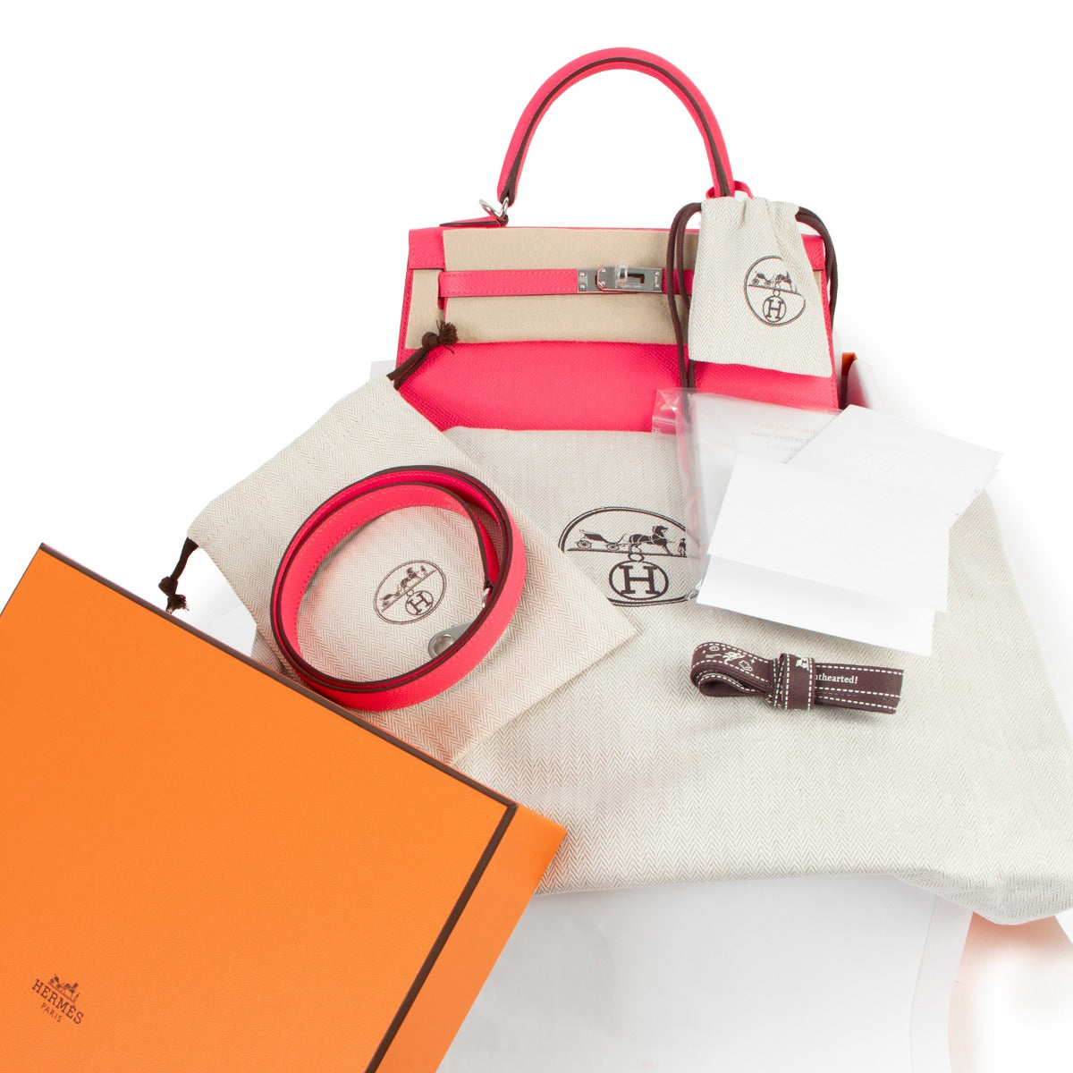 hermes second hand hermes kelly 25 pink epsom palladium
