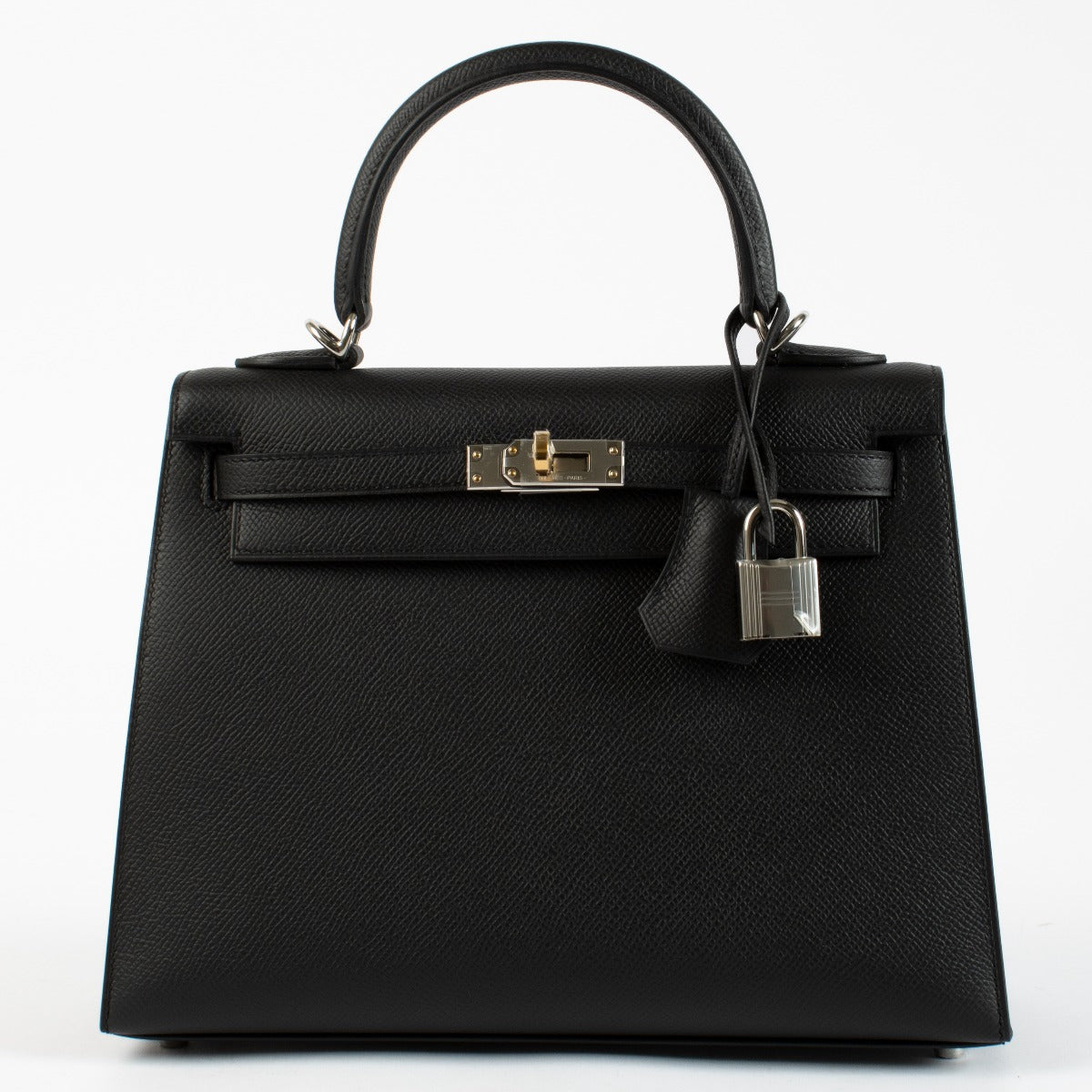 Hermès Kelly 25 Noir Epsom Bijouterie Electrum