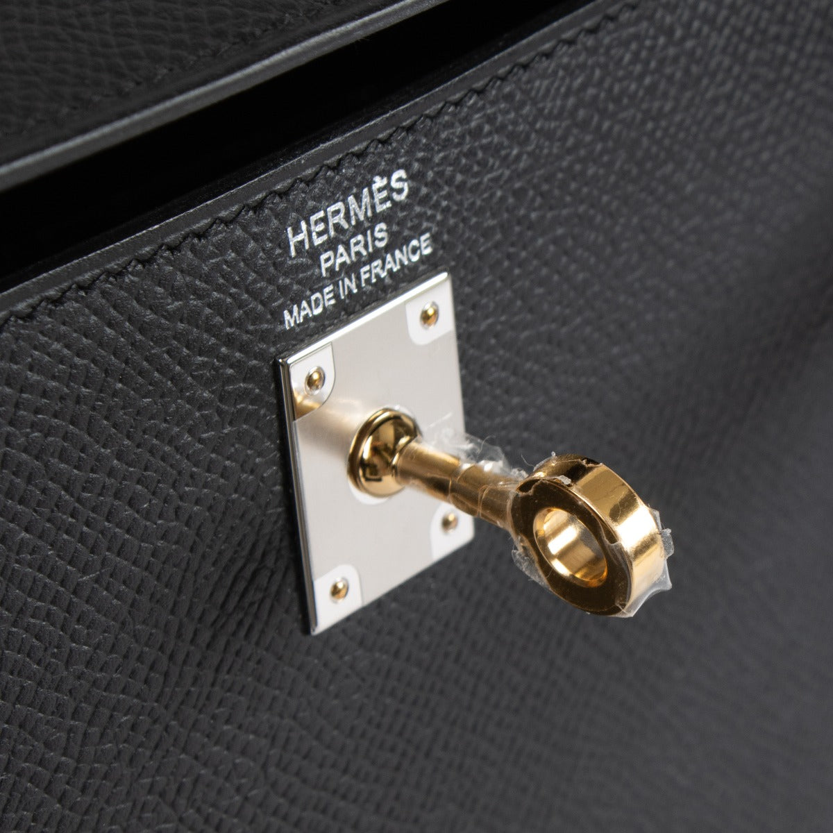 Hermès Kelly 25 Noir Epsom Bijouterie Electrum