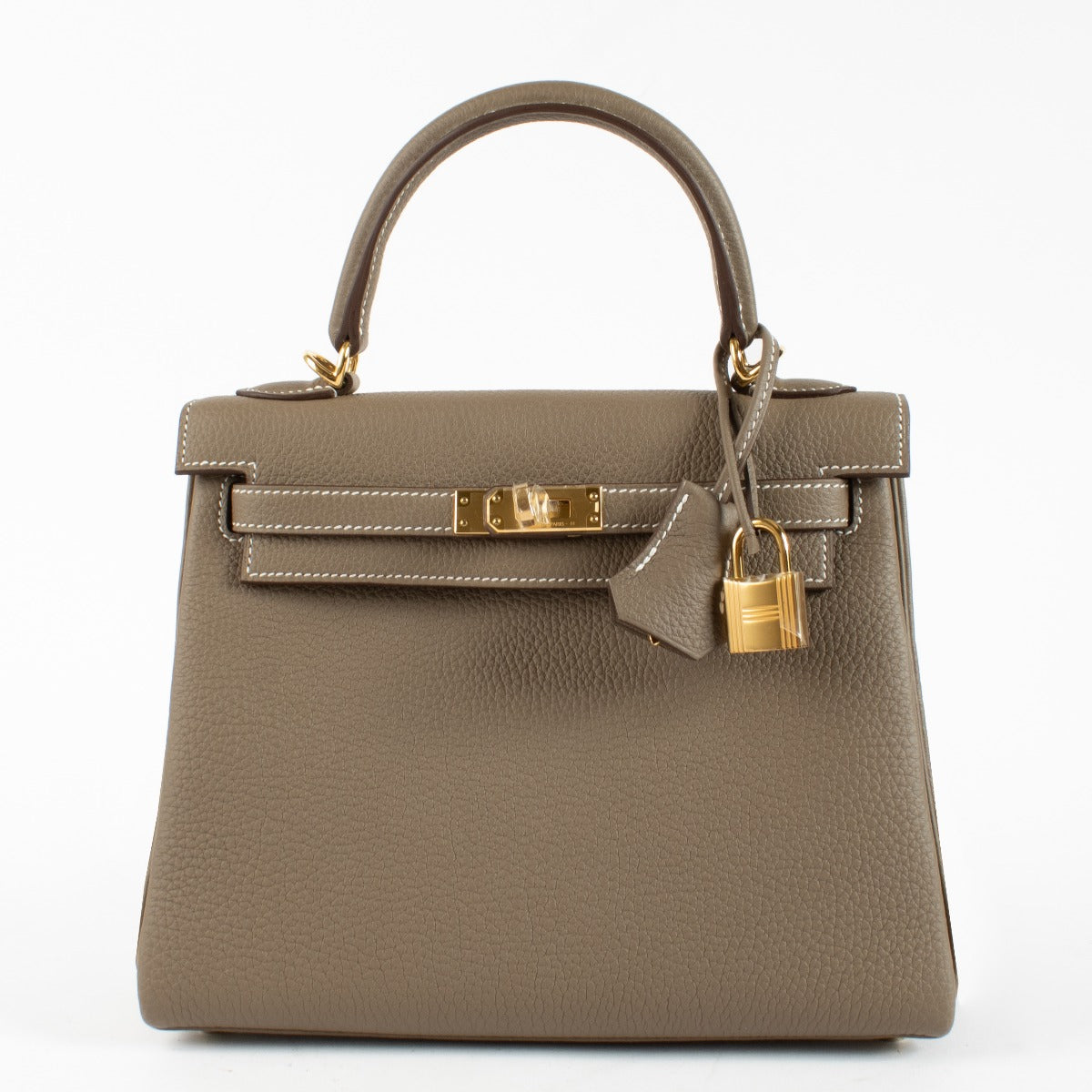 Hermès Kelly 25 Etoupe Togo GHW