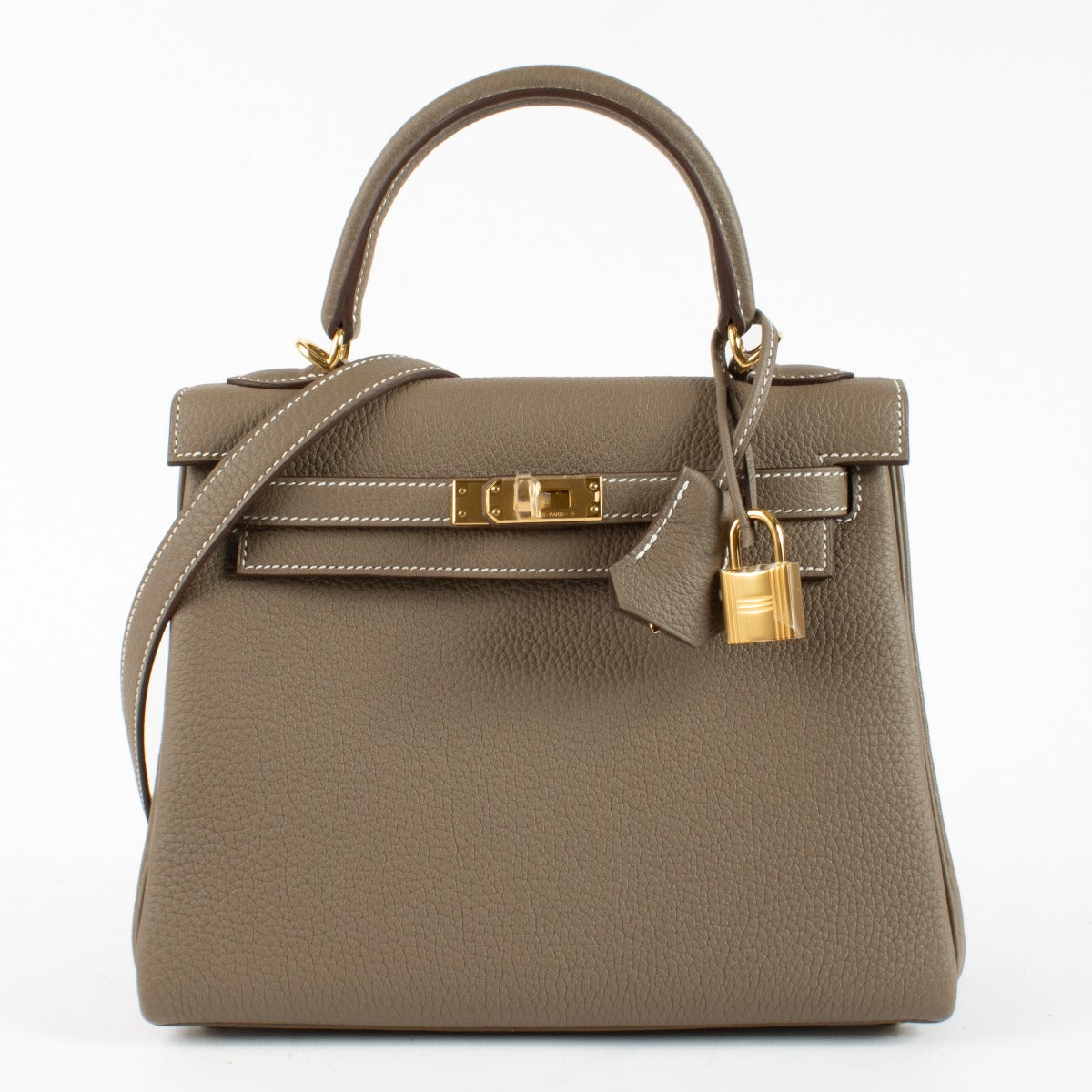 Hermès Kelly 25 Etoupe Togo GHW