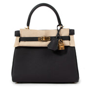 buy safe online at labellov.com in antwerp this original and 100% authentic Hermes kelly 25cm retourne in black color and with todo hardware