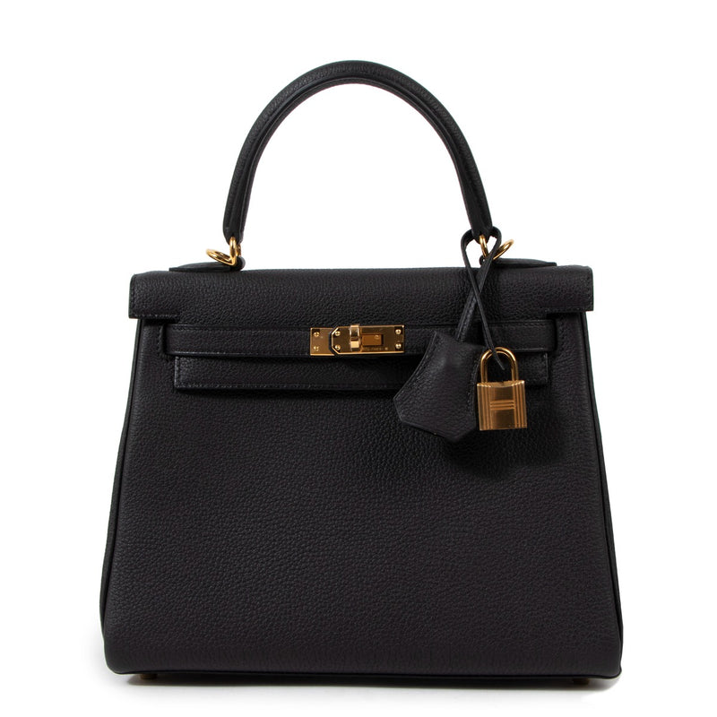 authentic second hand hermes kelly 25 black togo on labellov.com