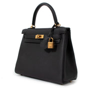 authentic second hand hermes kelly 25 black togo on labellov.com