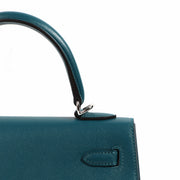 Hermès Kelly 25 Verso Vert Bosphore & Rose Lipstick Madame PHW