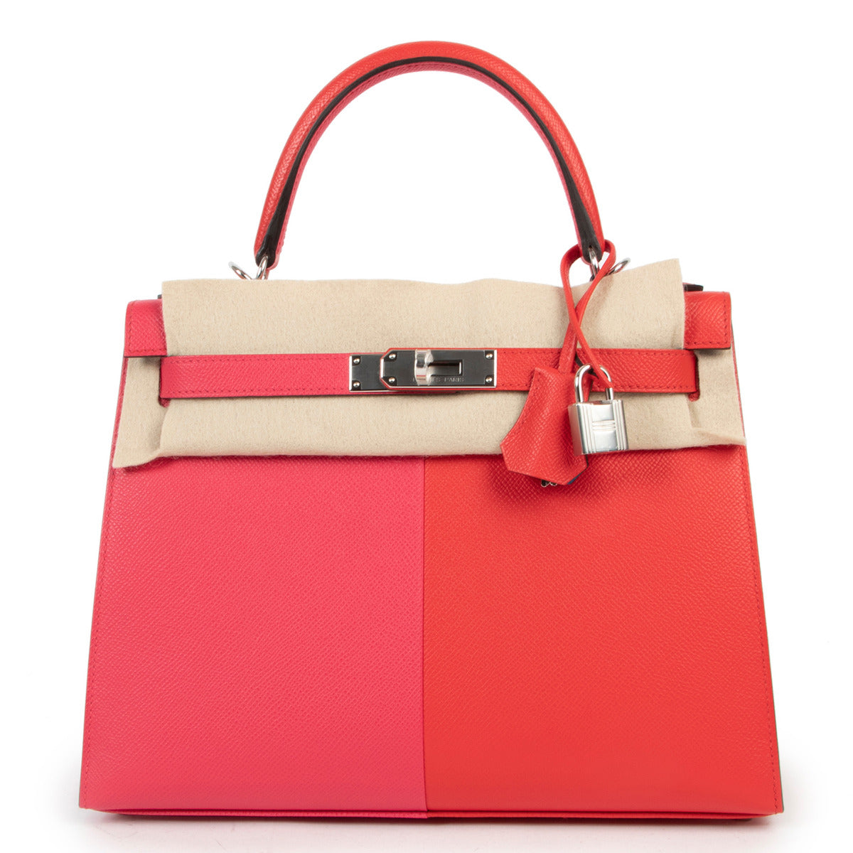 brand new in box Hermès Kelly 28 Sellier Casaque Tri-Color Rouge Coeur Rose Extreme Bleu Zanzibar Epsom PHW for the best price