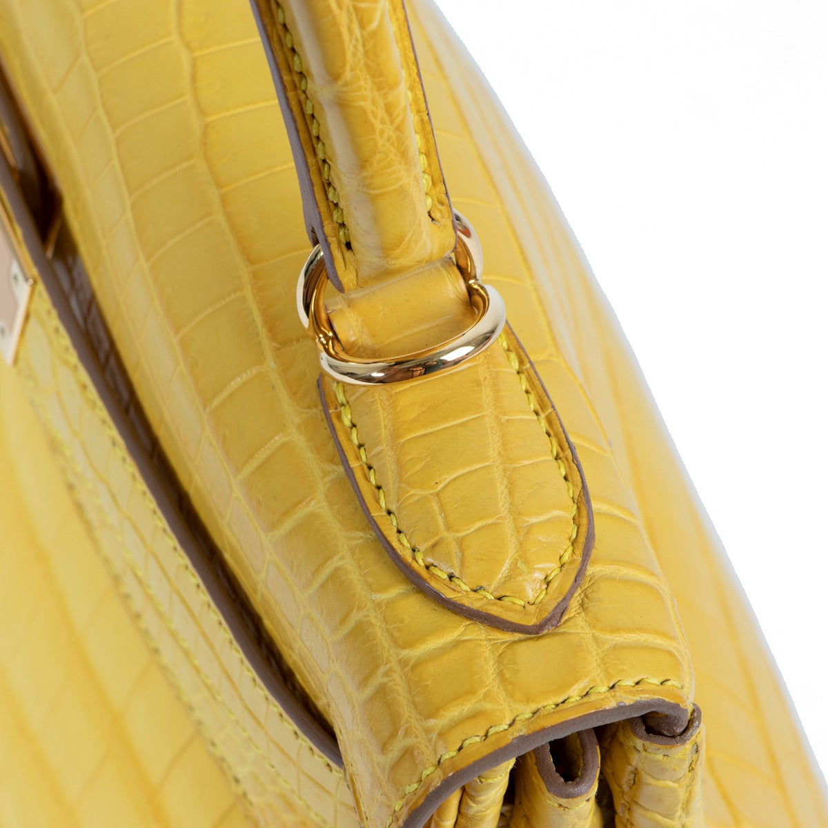 Buy second hand luxury Hermès Kelly 28 Crocodile Niloticus Yellow at Labellov