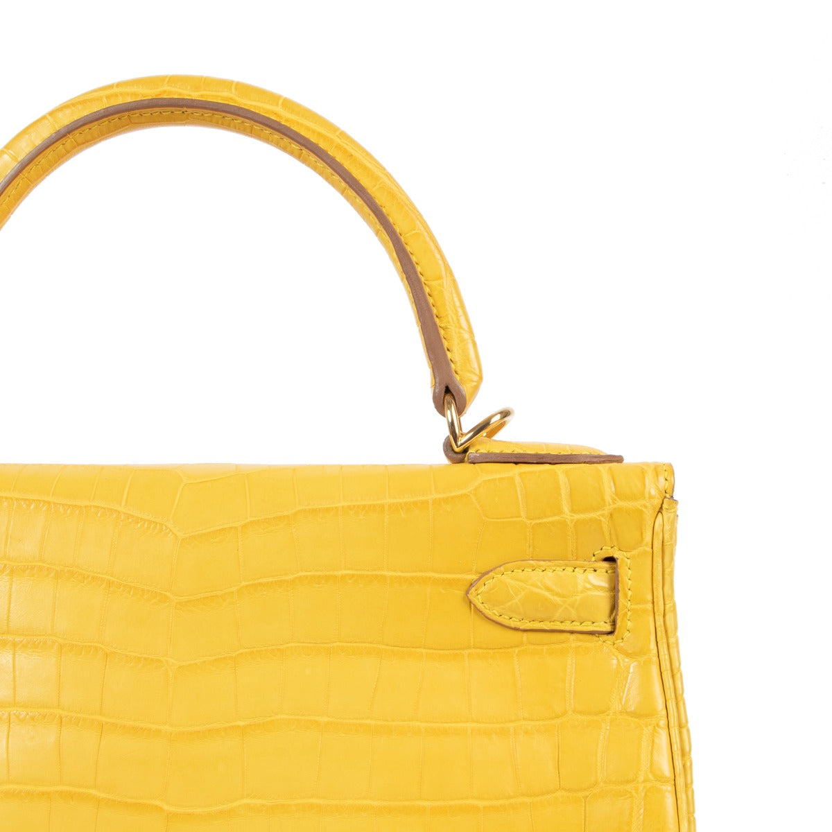 Shop Hermès Kelly 28 Mimosa Matt Niloticus Crocodile GHW at Labellov
