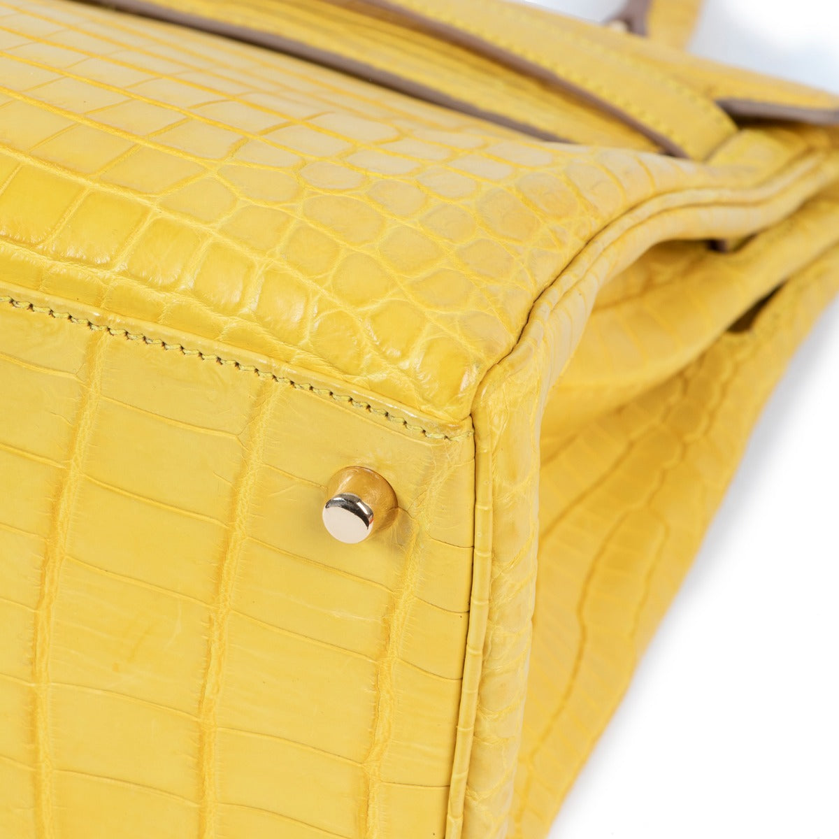 Shop Hermès Kelly 28 Mimosa Matt Niloticus Crocodile GHW at Labellov