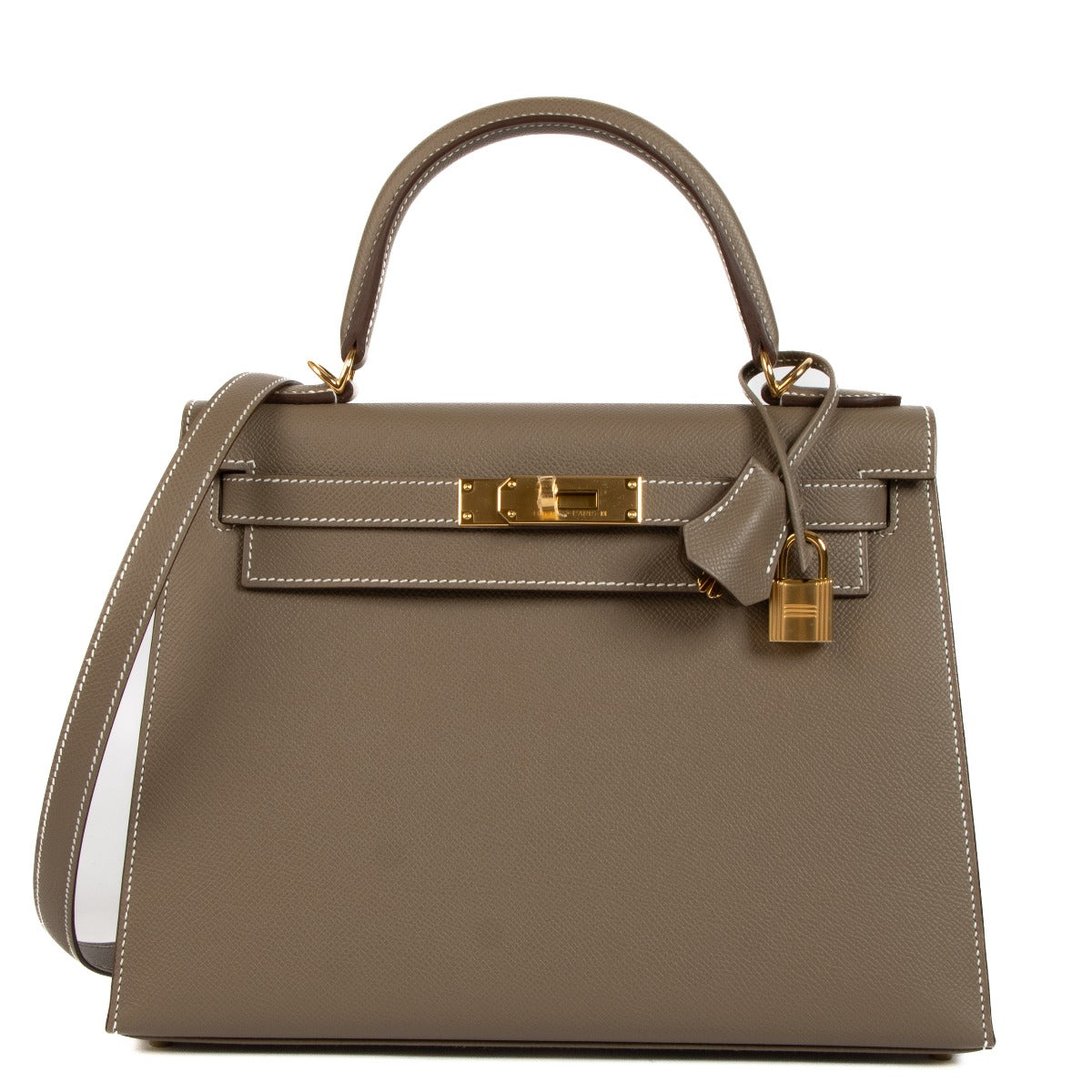 Hermès 2023 Kelly 28 Etoupe Epsom