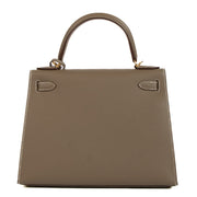 Authentic second hand Hermès Kelly 28 Etoupe Epsom Gold Hardware on www.labellov.com