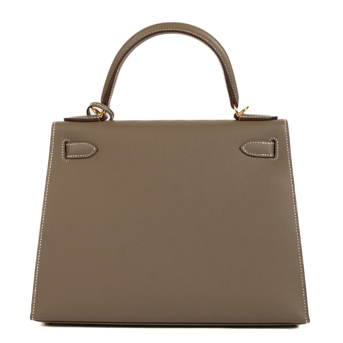 Authentic second hand Hermès Kelly 28 Etoupe Epsom Gold Hardware on www.labellov.com