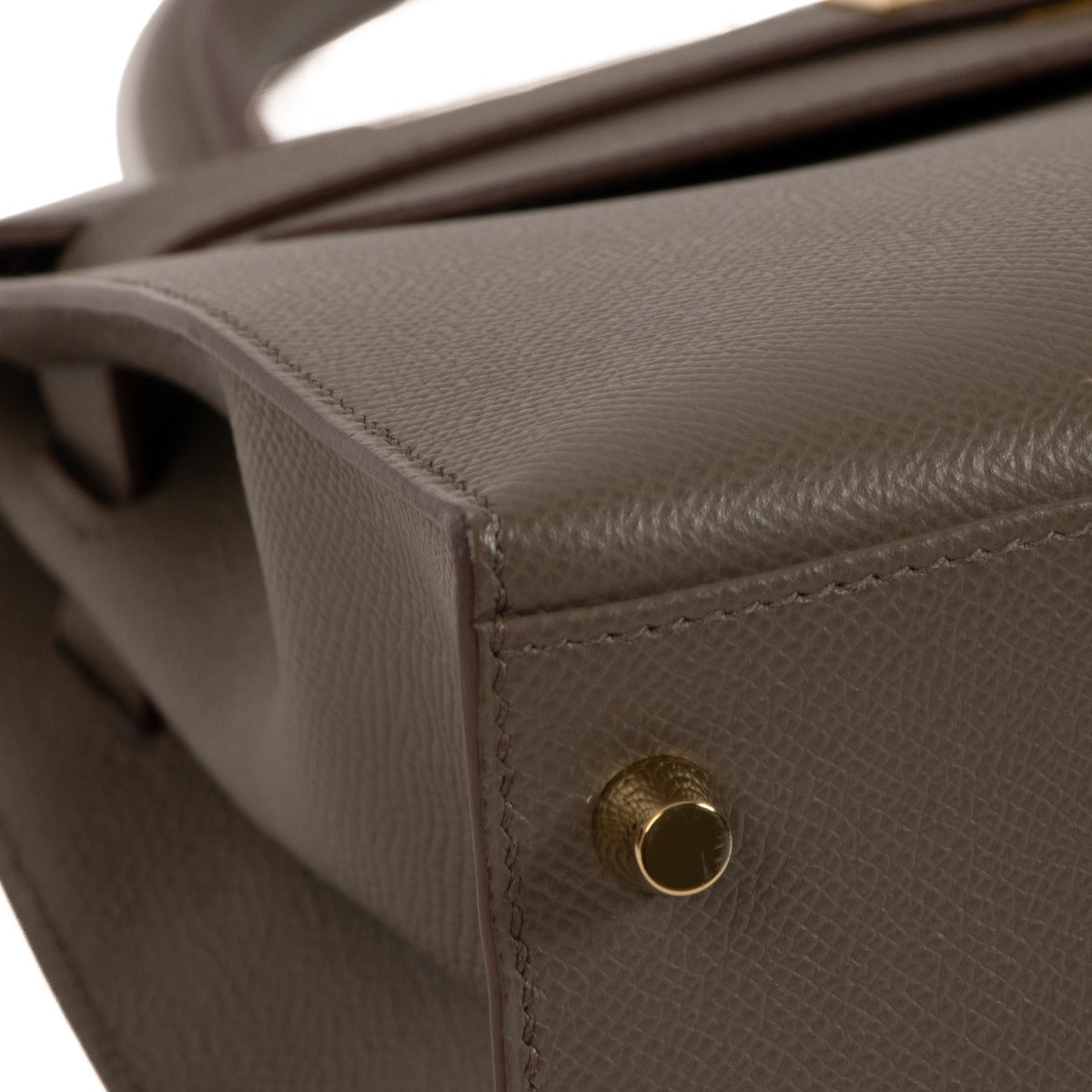 Hermès Kelly 28 Sellier Veau Epsom Gris Etain dans www.labellov.com