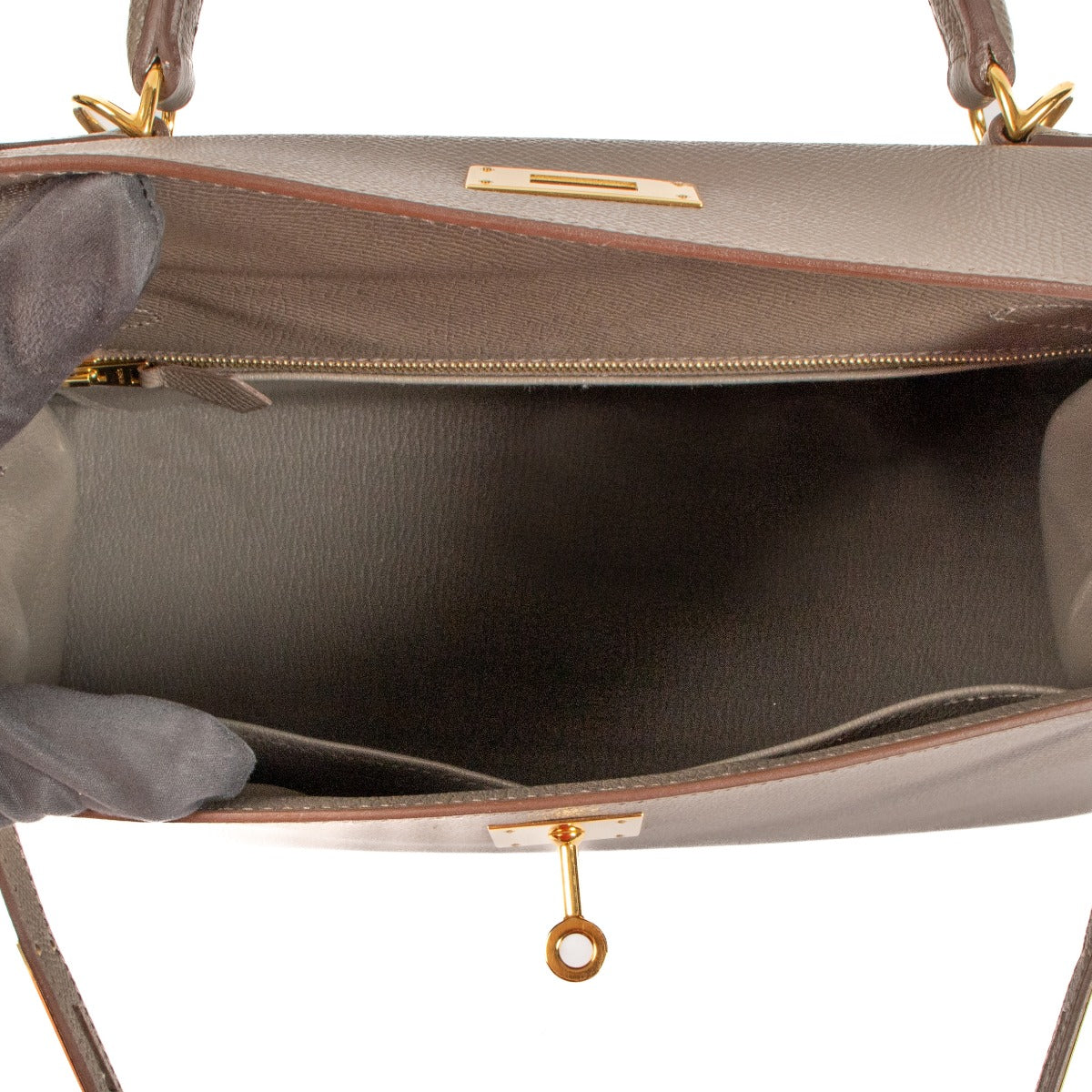 Hermès Kelly 28 Gris Étain Epsom GHW