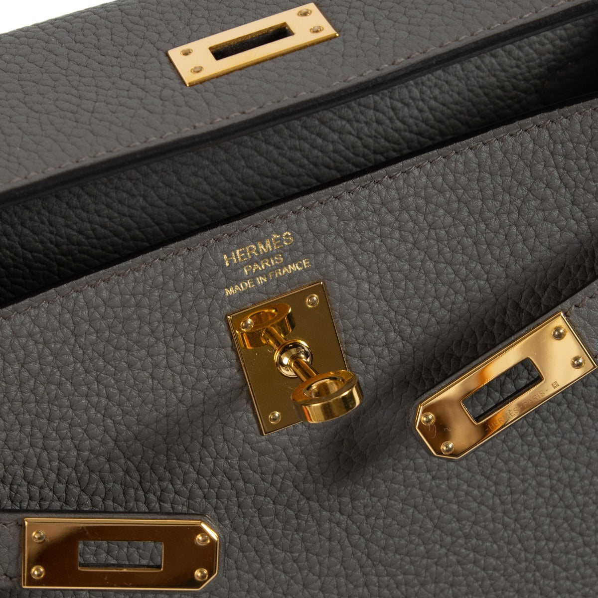 Hermès Kelly 25 Gris Étain Togo GHW
