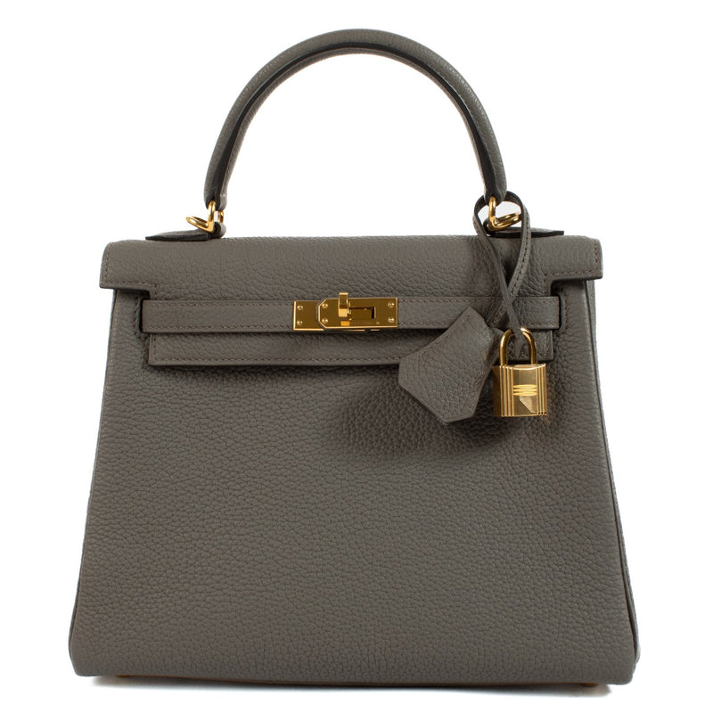 2023 Hermès Kelly 25 Gris Etain Togo GHW