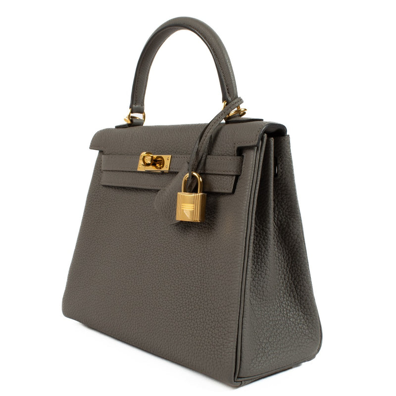 Shop authentic Hermès Kelly 25 Gris Etain Togo on www.labellov.com