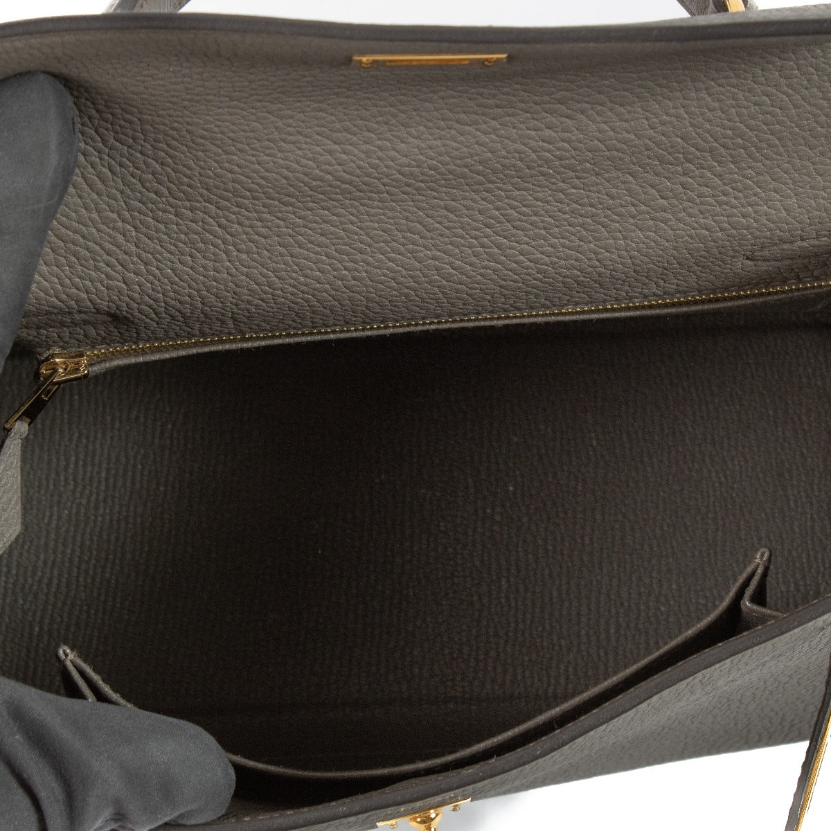 Hermès Kelly 25 Gris Étain Togo GHW